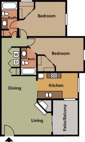 2 bed 2 bath Floor Plan 2 bed 2 bath Floor Plan at Alvista 23, Oregon, 97030